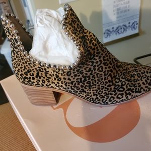 Leopard print booties